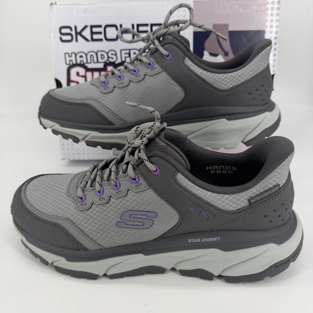 Skechers Hands Free Slip-ins DLux Journey Swift-Fit Hiker Charcoal Purple 10